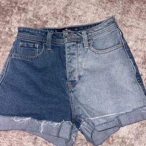 Hollister Two-Tone Blue Jean Shorts
